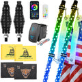3FT Spiral RGBW Whip Lights 2 Pack - App & Remote Control