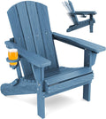 SERWALL Folding Adirondack Chair with Cup Holder and Recline