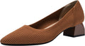 youngshow Women's Knit Pointed Toe Kitten Heels - Comfortable Everyday