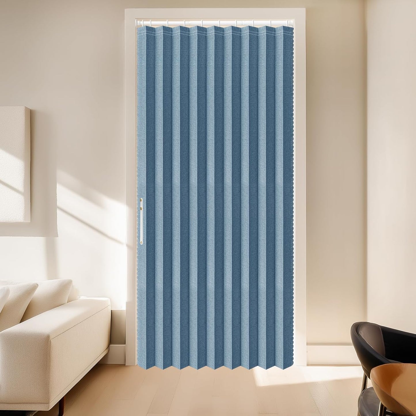AJAZZ 100% Blackout Folding Door Curtain for Home Decor