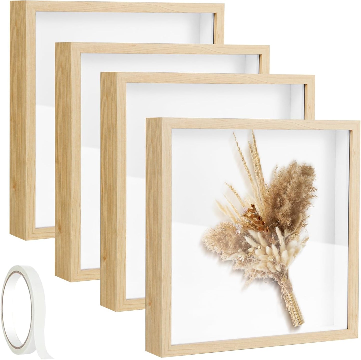 4 Pack 10 x 10 Shadow Box Frame for Keepsakes and Memories