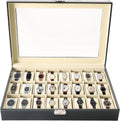 MAOPINER 24 Slot Watch Box - Travel-Friendly Organizer