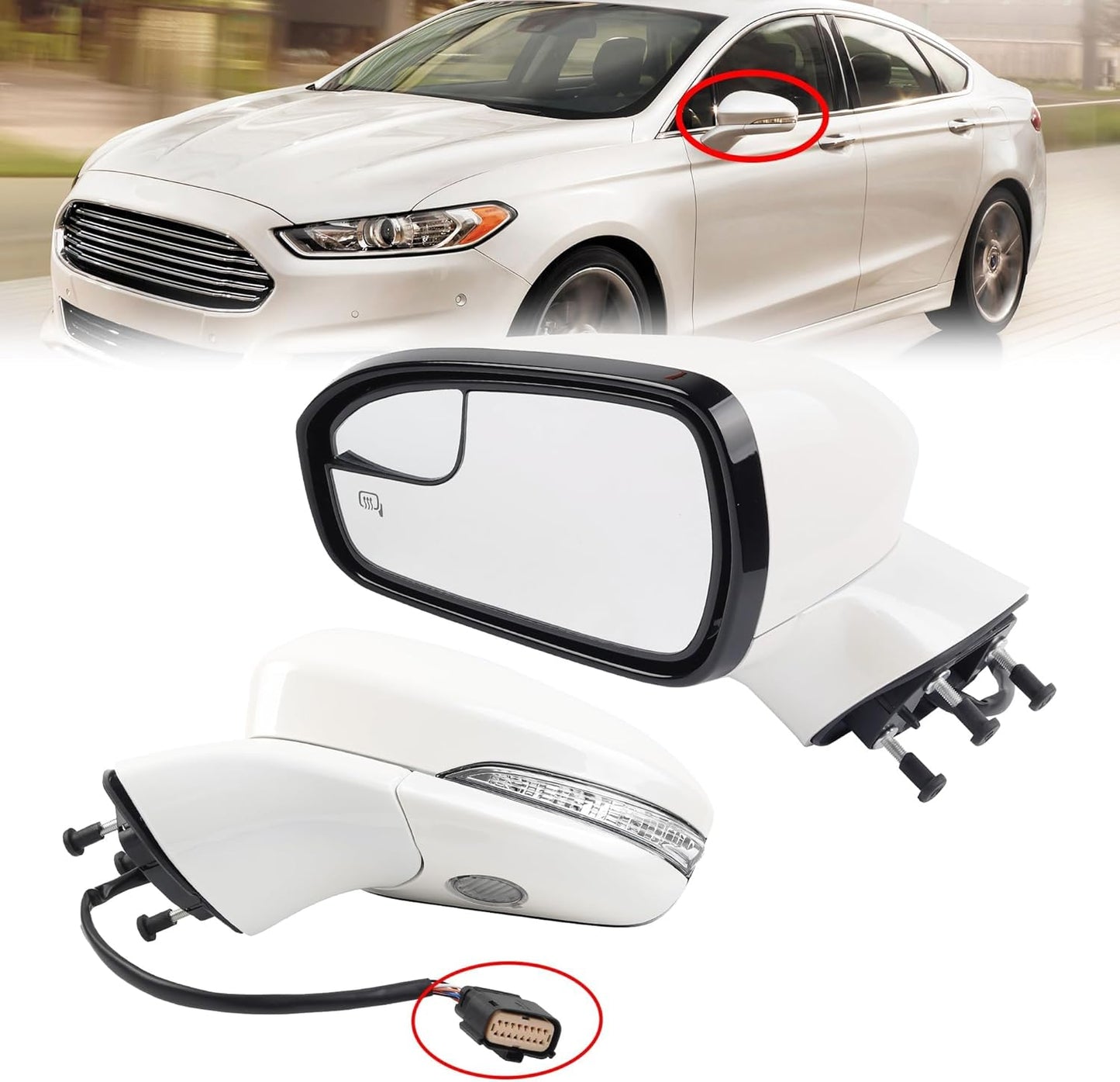 Ford Fusion Left Driver Side Mirror Assembly with Signal Light