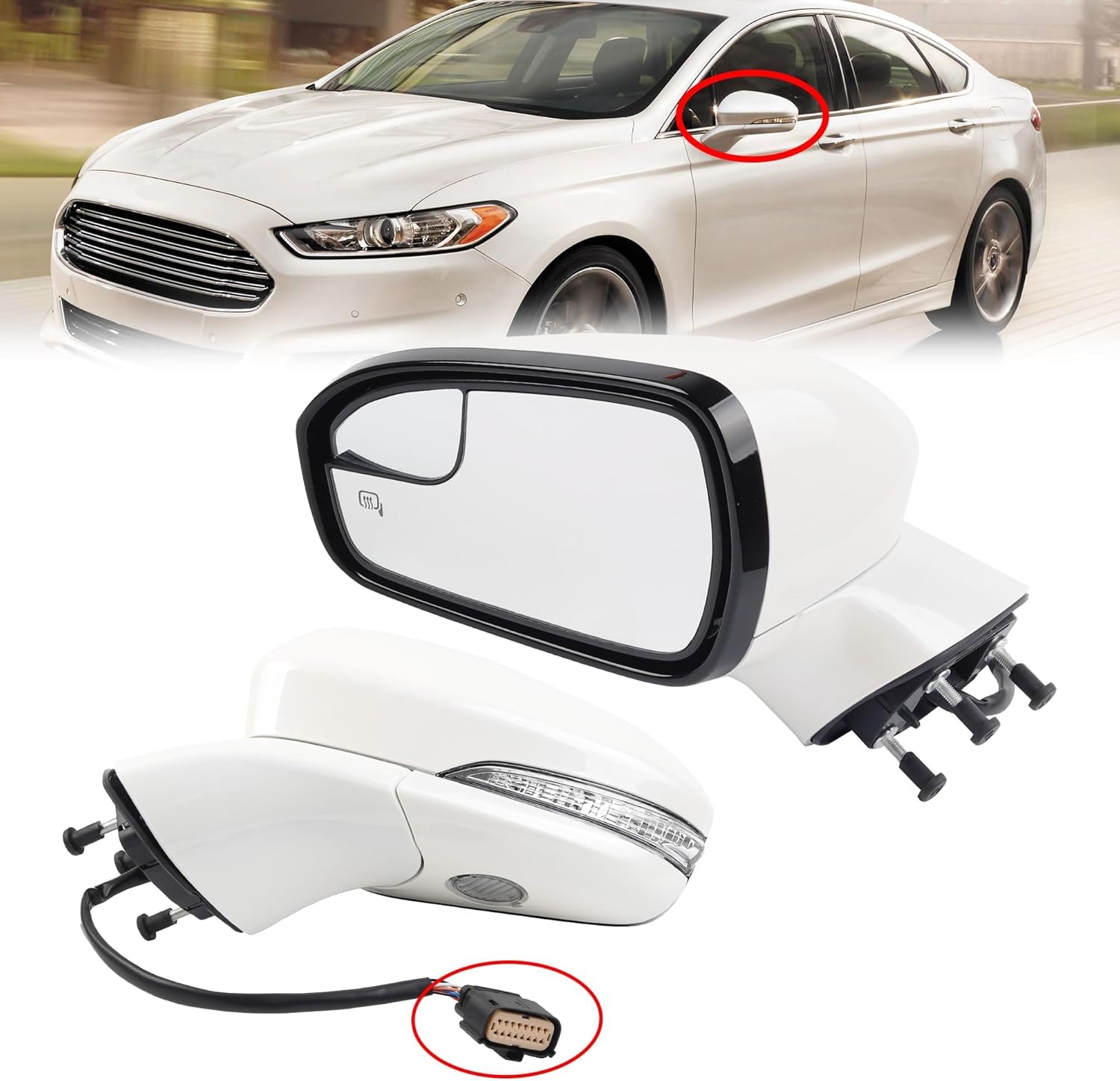 Ford Fusion Left Driver Side Mirror Assembly with Signal Light