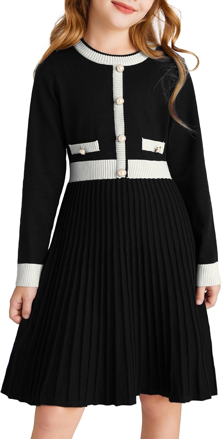 GRACE KARIN Girls Sweater Fall Dress for Stylish Young Girls