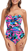 Tummy Control One Piece Swimsuit Bandeau Strapless (Style S5YS)
