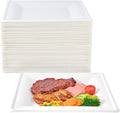 Compostable 10 in Square Paper Plates 150 Pack - Sturdy Eco Tableware
