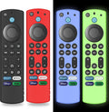 4Pack Silicone Remote Case Cover for Firestick 4K Max - Glow, Lanyard