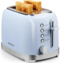 Toaster 2 Slice Retro Stainless Steel - Extra Wide Slots & 6 Shades