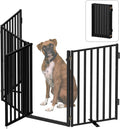 Free Standing Dog Gate with Door 4-Panel Foldable Gate - Portable