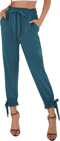 GRACE KARIN Womens Casual Pants Self Tie Bow-Knot Ankle Length Pencil