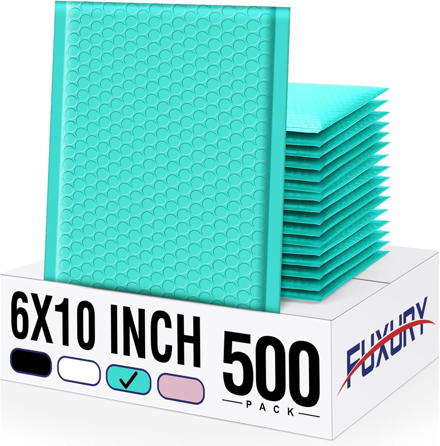 Teal Bubble Mailers 6x10 Inch - 500 Pack for Shipping Needs
