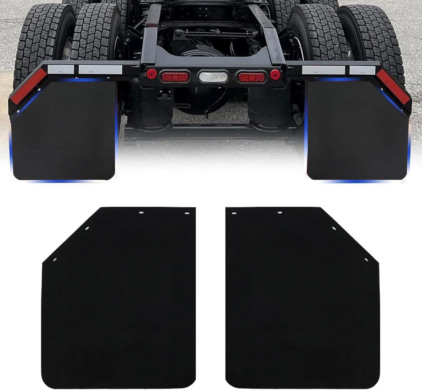 Black Polymer Mud Flap for Semi Trucks and Trailers, 24x30 in