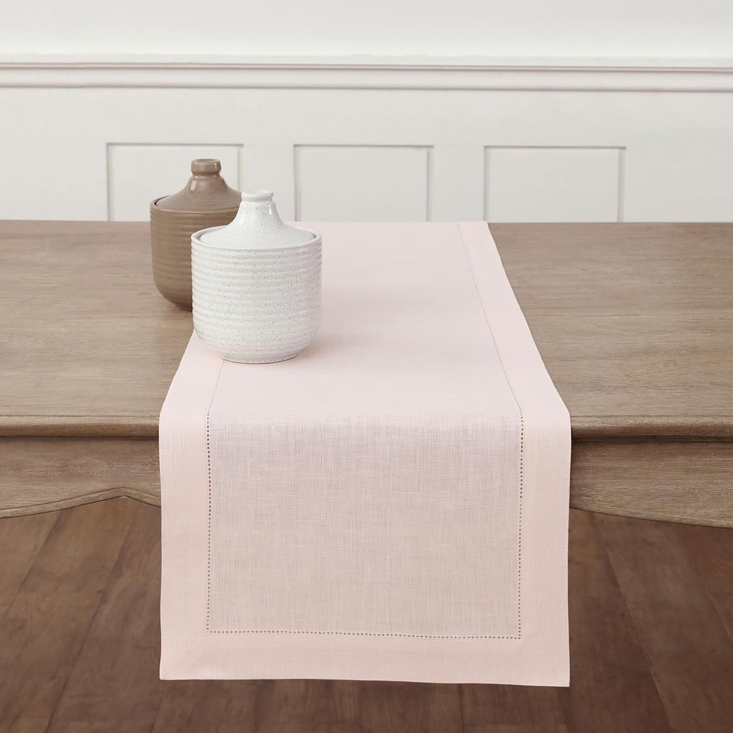 Elegant 100% Pure Linen Pink Table Runner for Stylish Decor