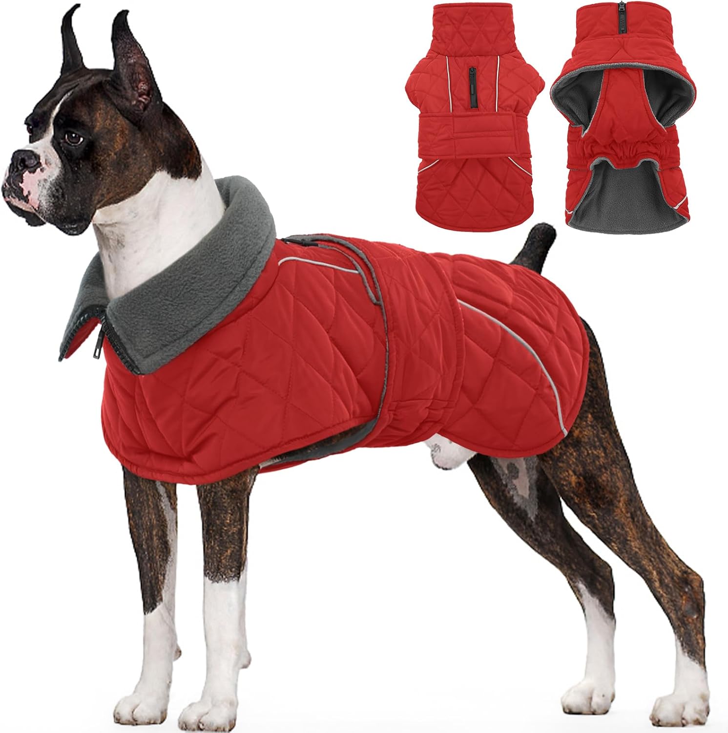 Kuoser Extra Warm Windproof Dog Coat for Cold Weather Protection
