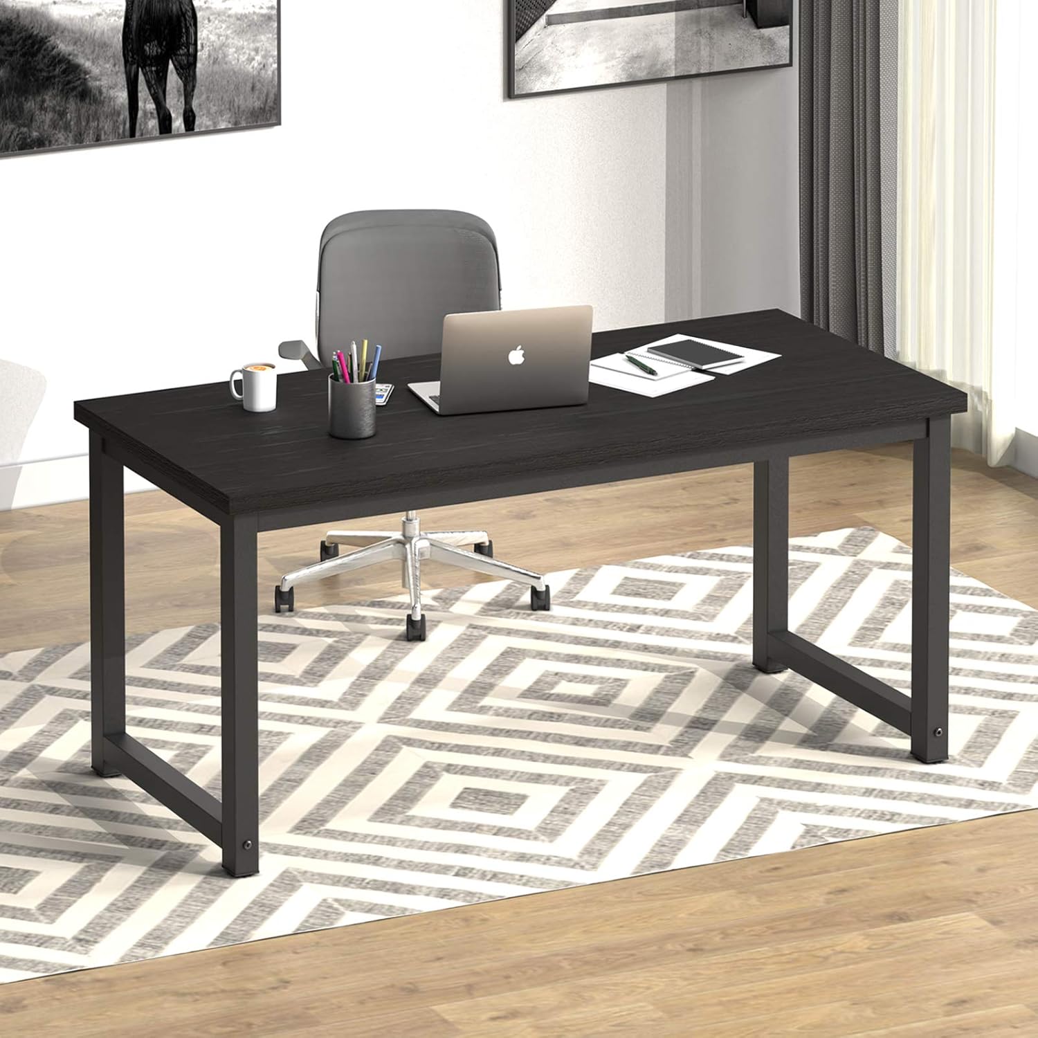 63 Modern Computer Desk, Spacious Workstation