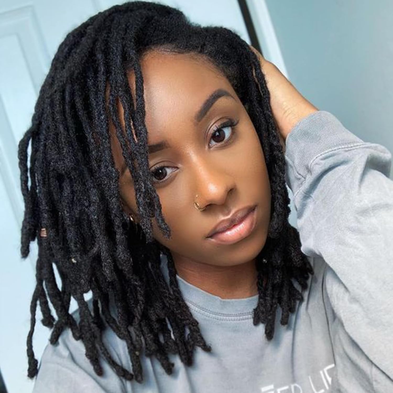 Loc Extension Human Hair 8 Inch 30 Strands for Natural Look