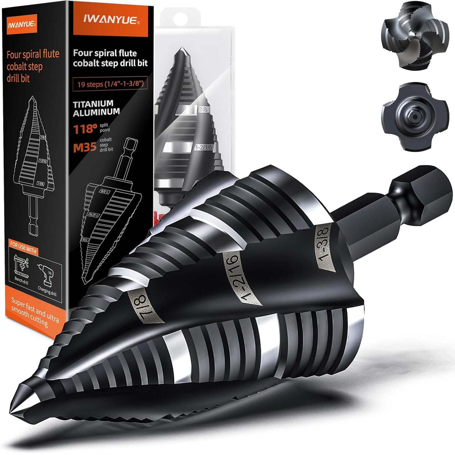 M35 Cobalt Step Drill Set for Stainless Steel and More