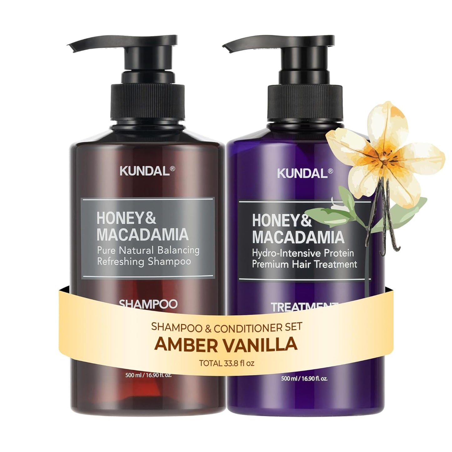 KUNDAL Korean Shampoo and Conditioner Set for Healthy Hair