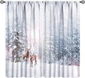 Snowy Deer Room Darkening Curtain - 55x63in