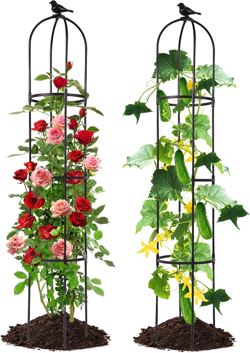 Lalahoni Garden Trellis for Climbing Plants - 5.6ft Obelisk