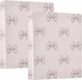 Cute Beautiful Pink Bows 1.5 in 3-Ring Letter Size Binder - Large