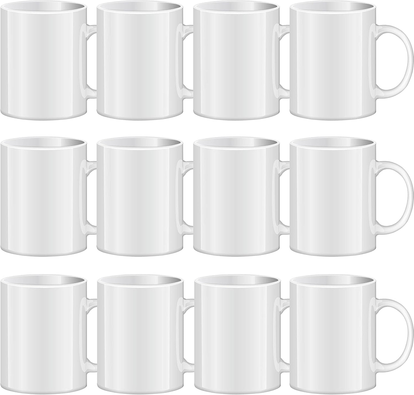 Sublimation Mugs Blank Set of 12 for Custom Coffee and Tea