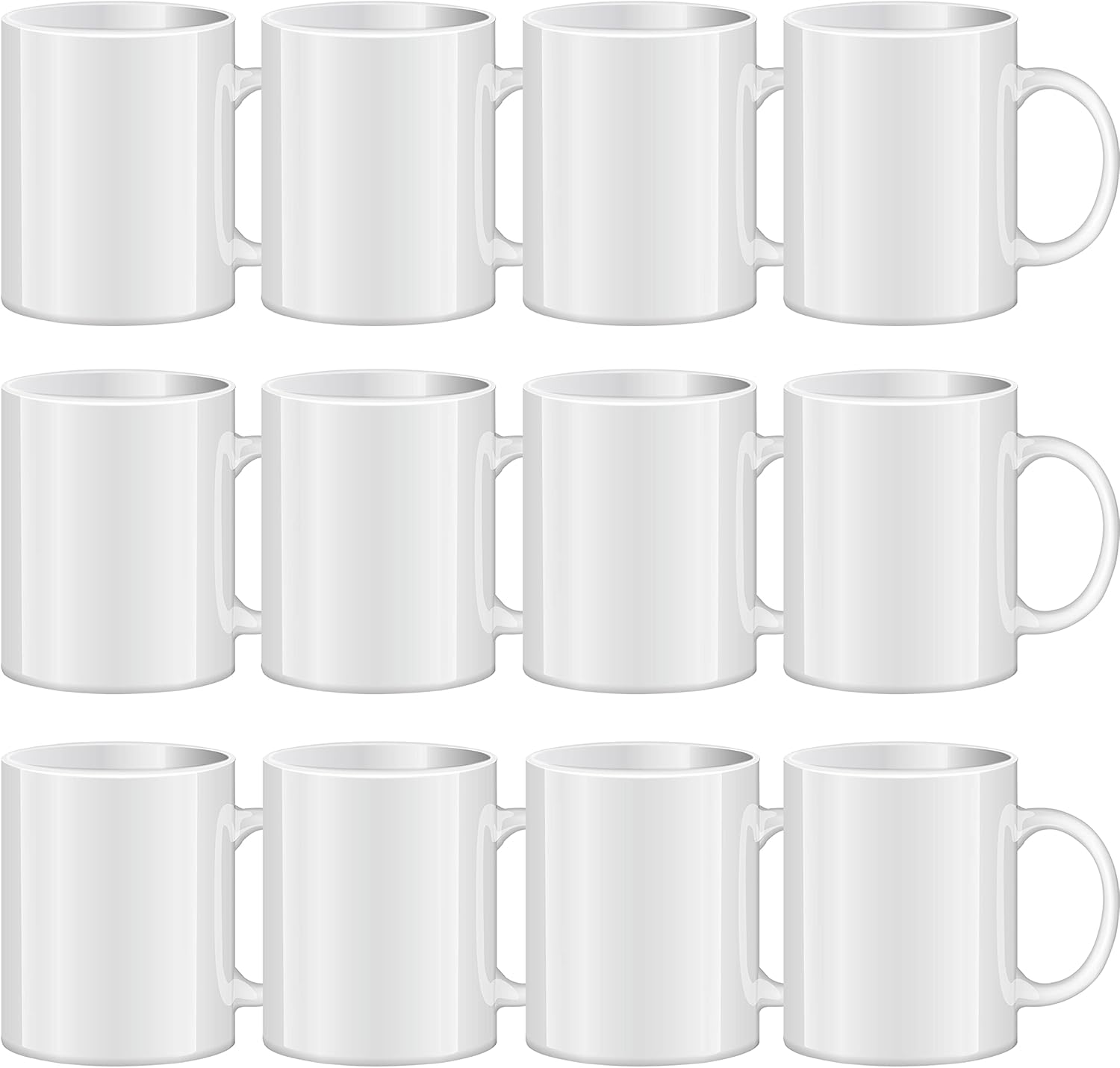 Sublimation Mugs Blank Set of 12 for Custom Coffee and Tea