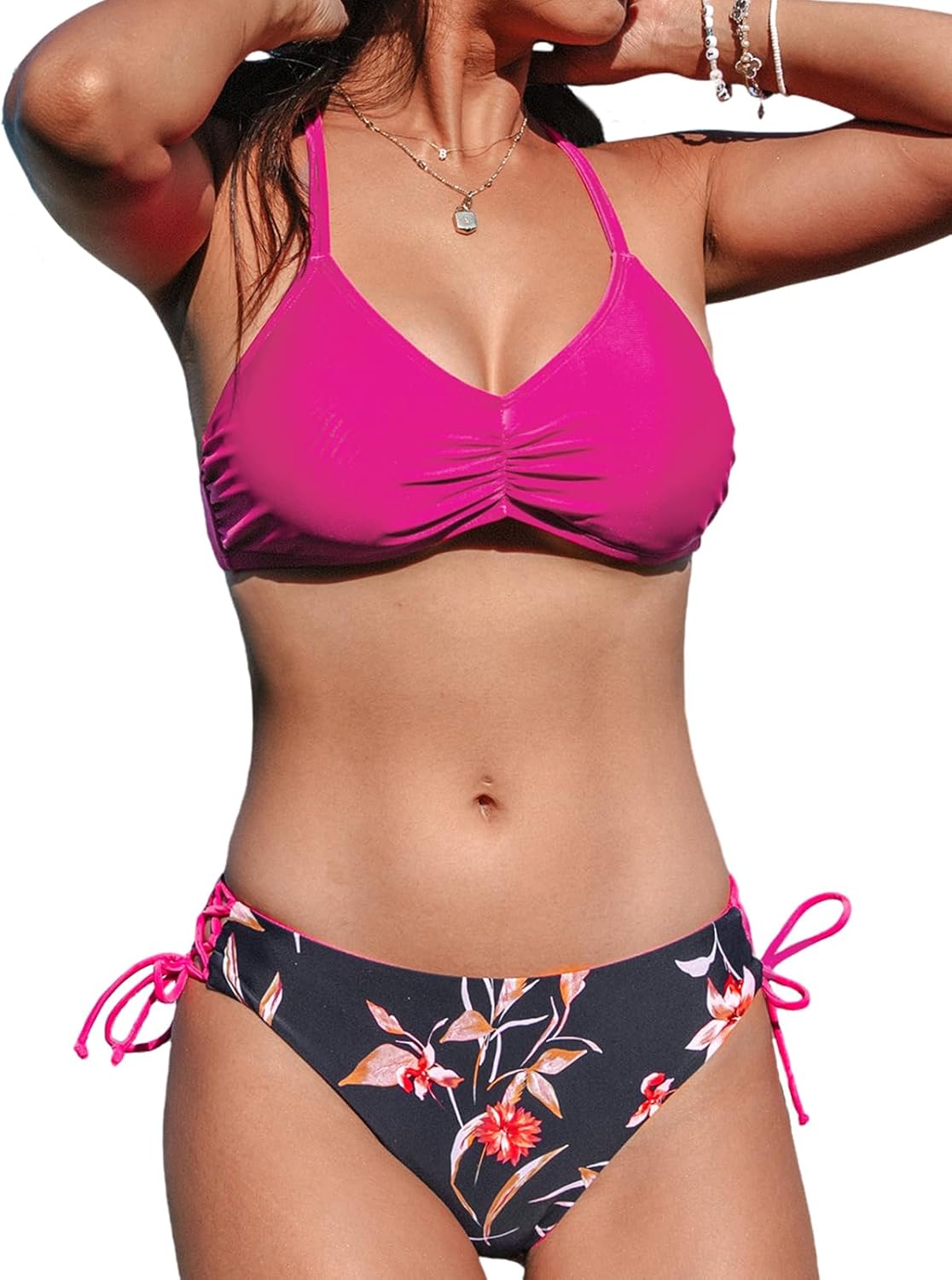 CUPSHE Women's 2 Piece Bikini Set with Back Braided Straps