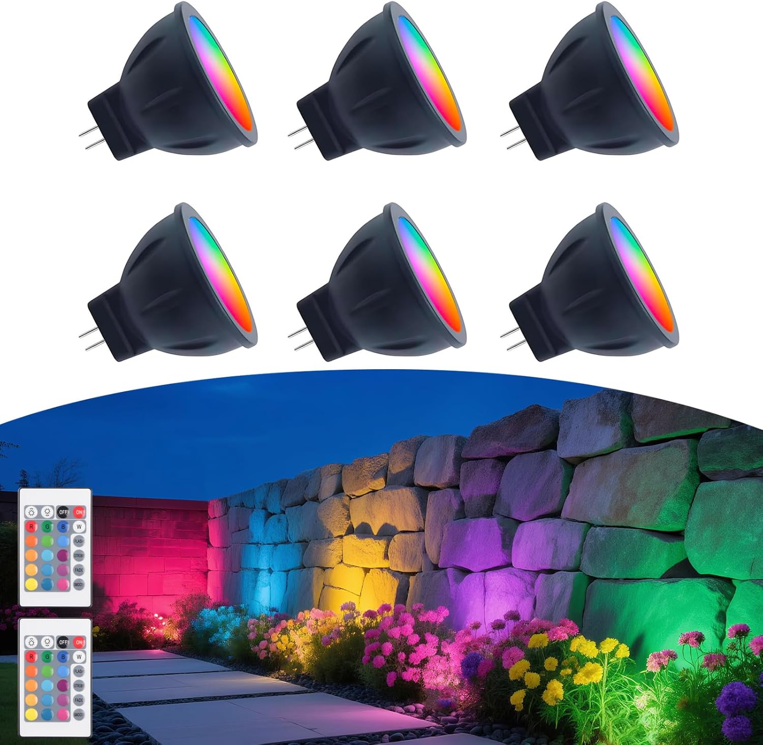 RGB MR11 LED Bulbs Color Changing with Remote Control Features