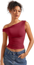 SUUKSESS Women Off Shoulder Crop Tank Top - Flattering Y2K Style Camis