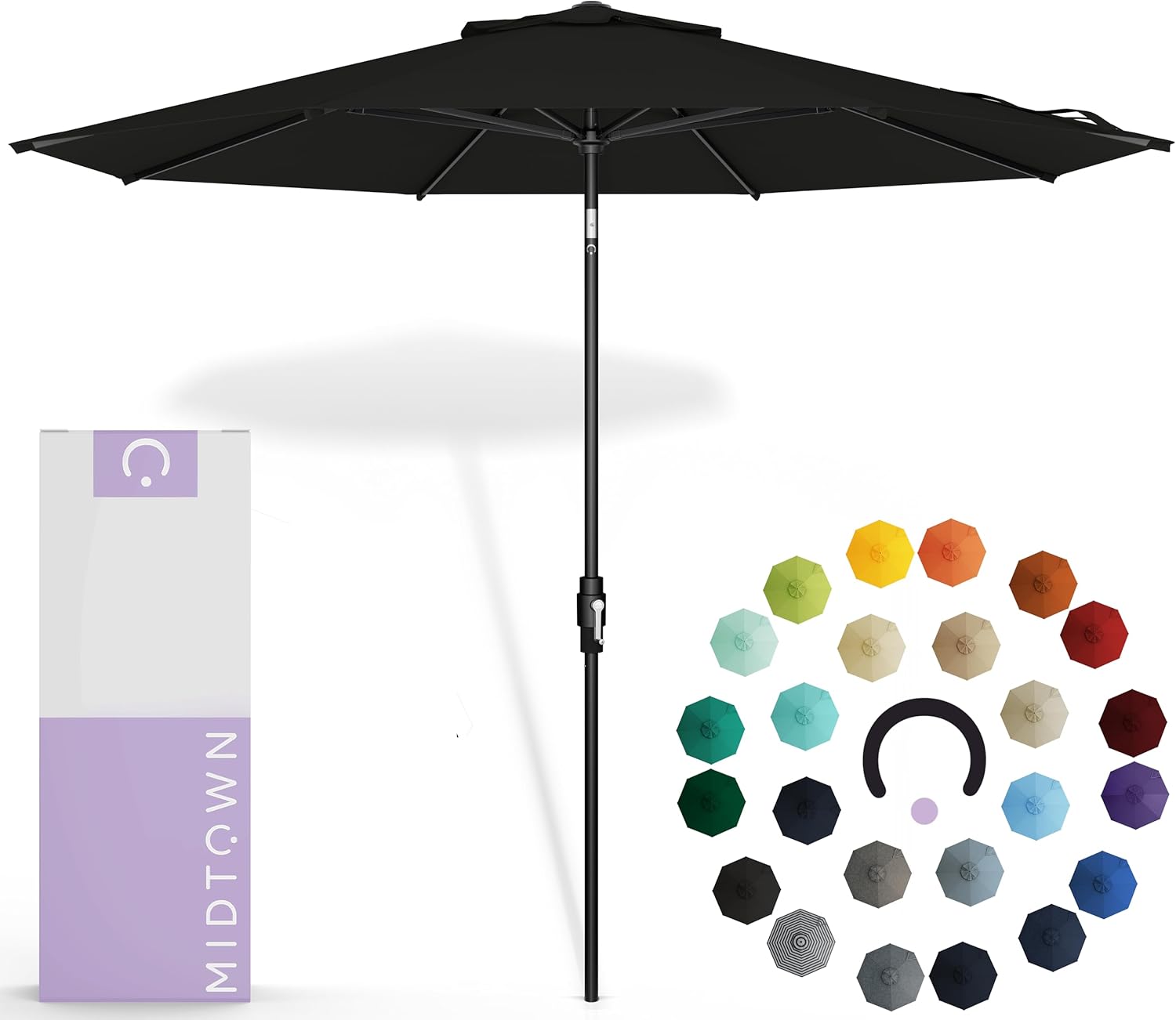 Swilt 9 Feet Patio Umbrella with Auto-Tilt Aluminum Frame