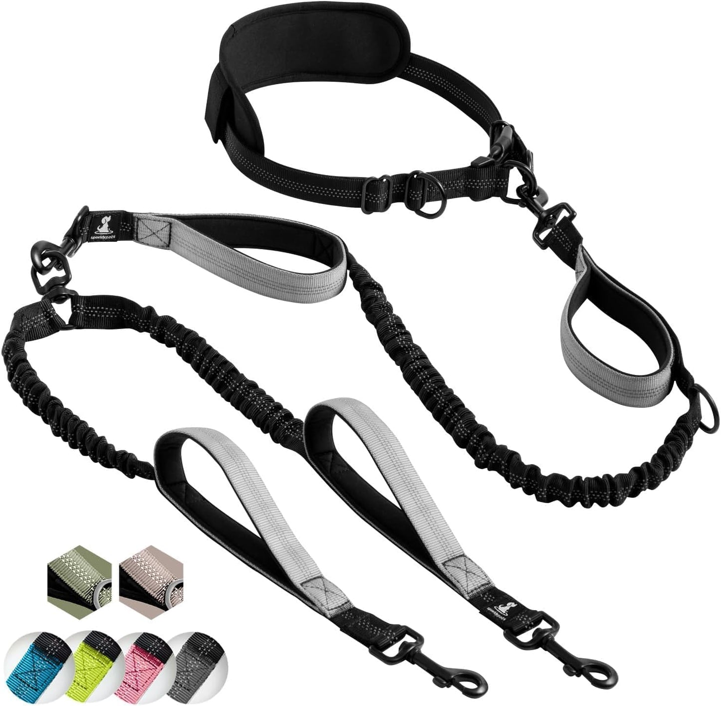 Hands Free Double Dog Leash for Medium and Large Breeds