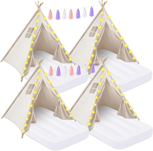 PLULON Kids Teepee Slumber Set: Airbed Included