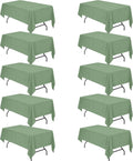 Sage Green Tablecloths for 6 ft Rectangle Tables - 10 Pack