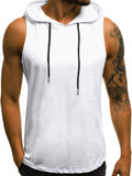 Men's Workout Hooded Tank Top Sleeveless Gym Hoodie - Lightweight Fit