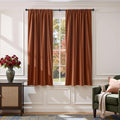 Burnt Orange Velvet Curtains 63 in - Thermal Room Darkening Panels