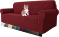 Super Stretch Couch Cover for 3 Cushion Couch - Fitted Wine Red