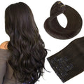 HOTBANANA Clip in hair Extensions Dark Brown 24 in - Natural Length
