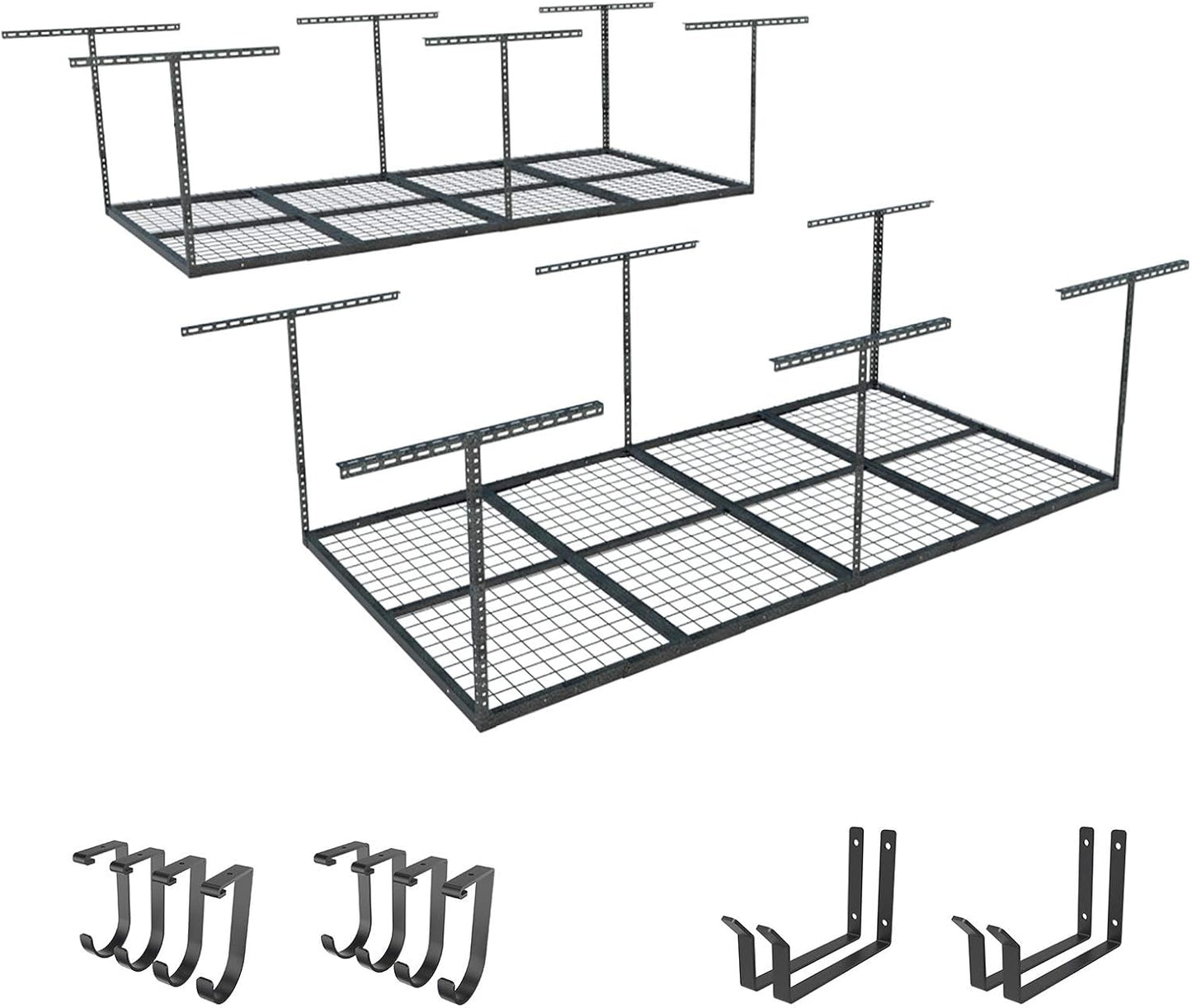 FLEXIMOUNTS Overhead Garage Storage Rack Set for Maximum Space