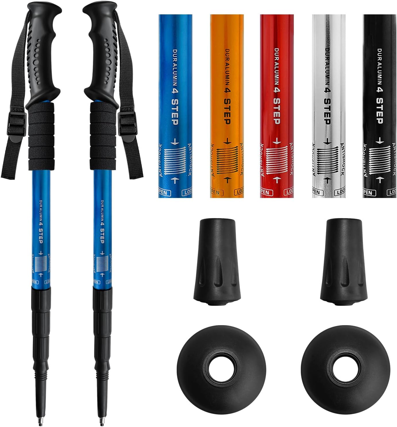 Lightweight Telescopic Trekking Poles for Juniors - Pack of 2