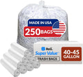 40 to 45 Gallon Trash Bags Heavy Duty - 250 Clear Bags