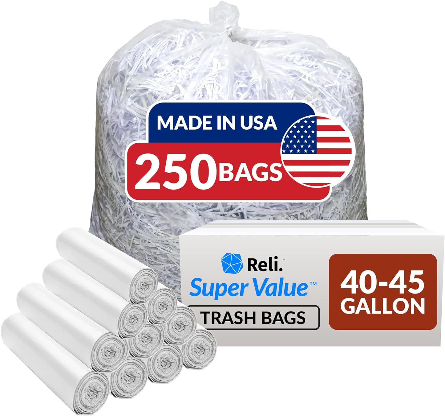 Heavy Duty 40 to 45 Gallon Trash Bags for Serious Cleanup