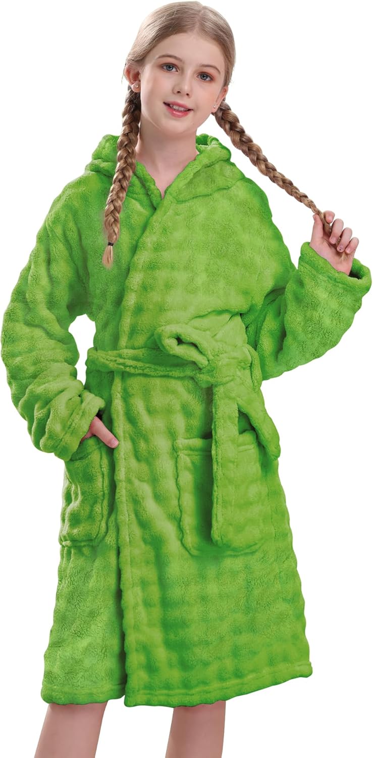 V.&GRIN Girls Hooded Towel Robe - Super Absorbent Quick-Dry