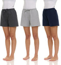 Essential Elements 3 Pack Women's 100% Cotton Pajama Shorts