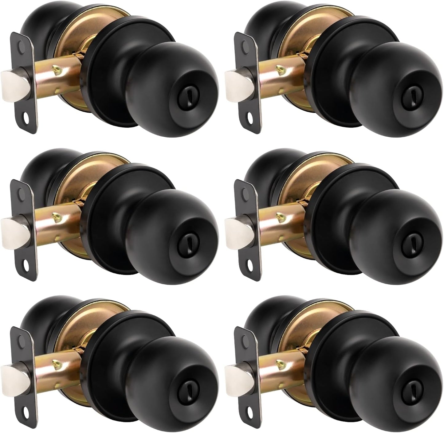 HOSOM 6 Pack Privacy Door Knob Set for Stylish Interior Spaces