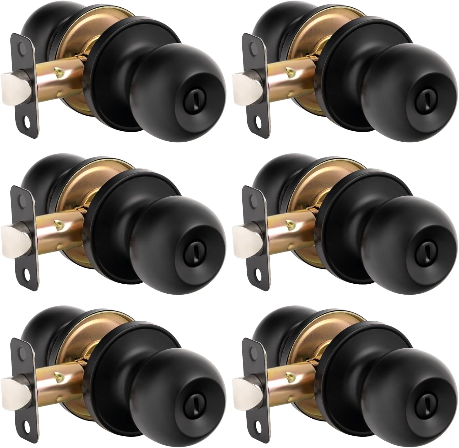 HOSOM 6 Pack Privacy Door Knob Set for Stylish Interior Spaces