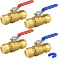 Push Fit Ball Valve 4 Pack 3/4 in - Push-to-Connect Water Shut Off