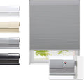 No Drill Cellular Shades 19in x 64in Grey - Cordless Blackout Thermal