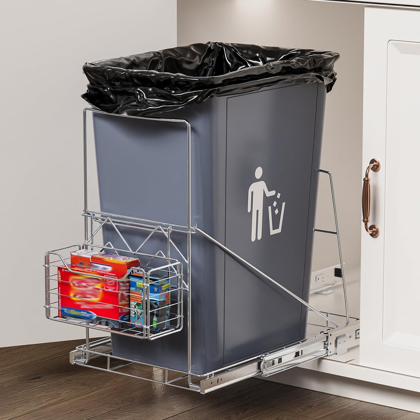 LIONONLY Pull Out Trash Can Rack Under Cabinet by Beinline